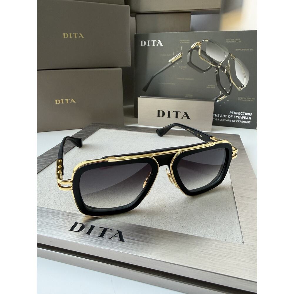 DITA LXN-EVO DTS403-A-01 MATTE BLACK GOLD GRAY GRADIENT SUNGLASSES AUTHENTIC - Picture 2 of 13